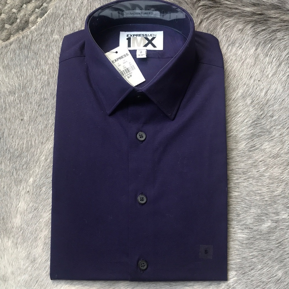 Purple long sleeve button up NWT